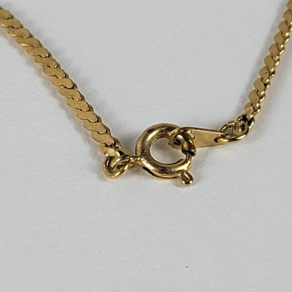 Vintage Gold-Tone Smoke Rhinestone White Faux Pearl Vine Necklace 18 In - Picture 9 of 11